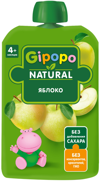 Изображение Пюре с 4 мес Гипопо яблоко Иваново пауч, 90 г