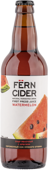 Изображение Сидр яблочный п/сл 5,0% Ферн арбуз Роял Фрут Бел с/б, 0,5 л