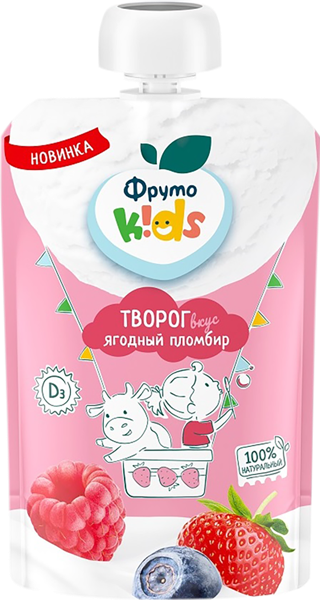Изображение Творог 4,2% с 6 мес Фрутокидс ягодный пломбир Прогресс АО м/у, 90 г