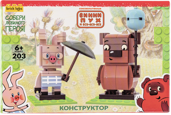 Изображение Конструктор с 6 лет AB-1107 Бриклабс русские сказки винни-пух и кролик Бриклабс к/у, 1 шт