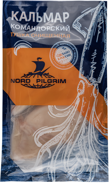 Изображение Морепродукты тушка замороженные Норд Пилигрим кальмар Камандорский Кальмар Немо м/у, 400 г