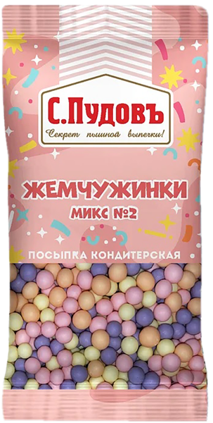 Изображение Посыпка кондитерская С.Пудовъ Жемчужинки Хлебзернопродукт м/у, 15 г