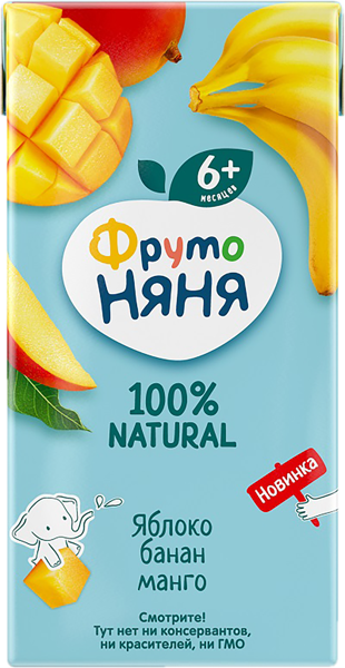 Изображение Сок с 6 мес Фрутоняня яблоко банан манго Прогресс т/п, 200 мл