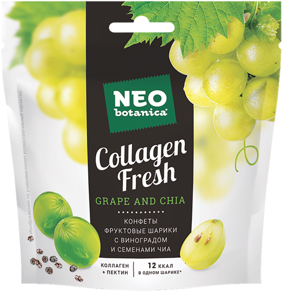Изображение Мармелад жевательный Нео Ботаника Коллаген Фреш виноград и чиа ОК Пензенская КФ м/у, 55 г