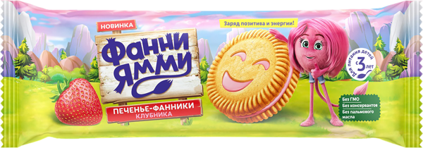 Изображение Печенье с 3 лет Фанни Ямми клубника Прогресс м/у, 104 г