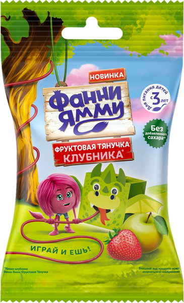 Изображение Фруктовые кусочки с 3 лет Фанни Ямми яблоко клубника Прогресс м/у, 15 г