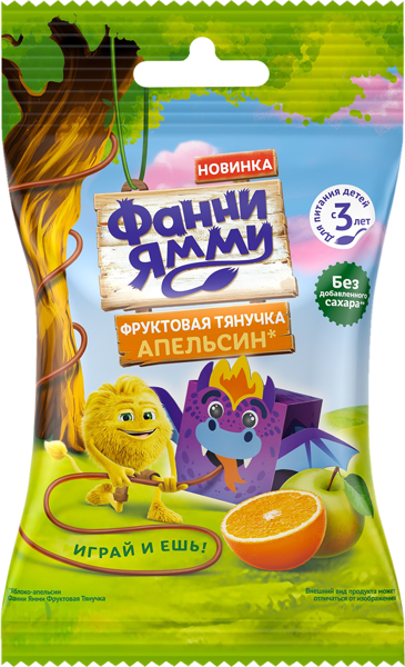Изображение Фруктовые кусочки с 3 лет Фанни Ямми яблоко апельсин Прогресс м/у, 15 г