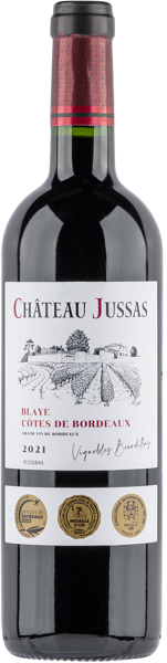 Изображение Вино красное сухое стиль №3 Мерло купаж Бордо Шато Жюсса 2021 Шато Жюсса с/б, 0,75 л