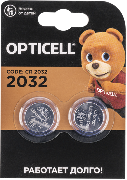 Изображение Батарейка СР 2032 3В Оптиселл электронные приборы Оптиселл к/у, 2 шт