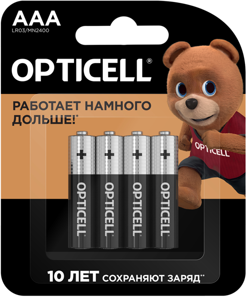 Изображение Батарейка ААА ЛР03 1,5 вольт Оптиселл бэйсик Оптиселл к/у, 4 шт