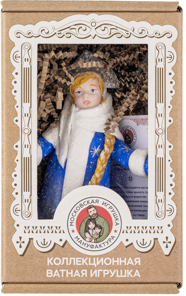 Изображение Елочное украшение 14см ватное Московская игрушка Снегурочка в голубом Московская игрушка к/у, 1 шт