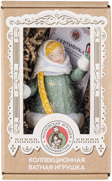 Изображение Елочное украшение 12,5см ватное Московская игрушка Снегурочка в зеленом Московская игрушка к/у, 1 шт