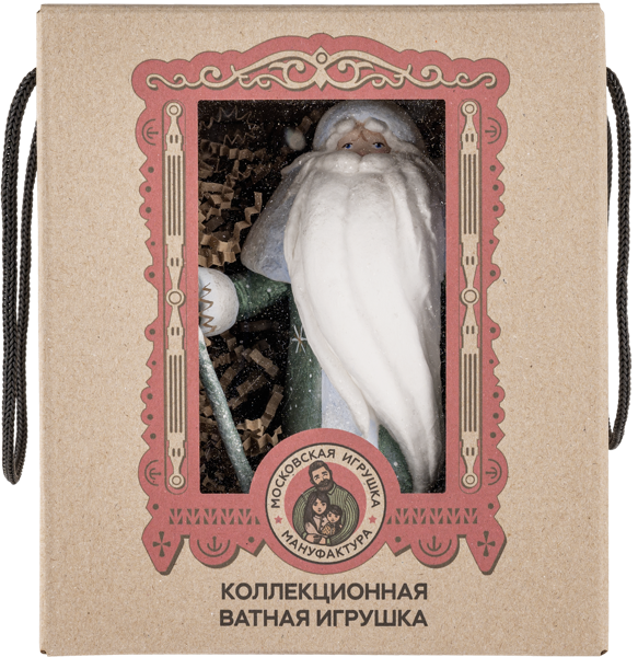 Изображение Елочное украшение 18см ватное Московская игрушка Дед Мороз в зеленом Московская игрушка к/у, 1 шт