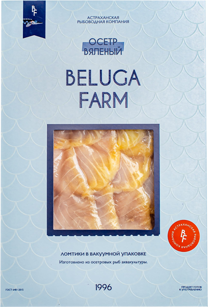 Изображение Рыба вяленый Белуга Фарм Осетр нарезка АРК Белуга в/у, 200 г