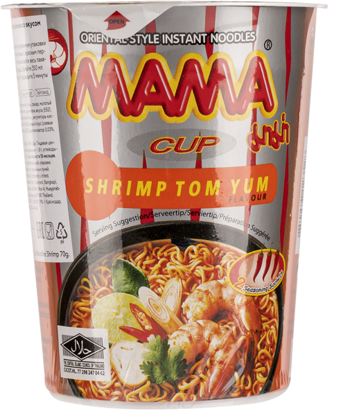 Изображение Лапша быстрого приготовления Мама креветка Тай Президент Фудс к/у, 70 г