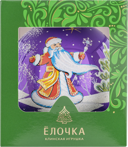 Изображение Шар 6 Дед Трескун 9,5см стекло Ёлочка С2115 Клинская игрушка к/у, 1 шт