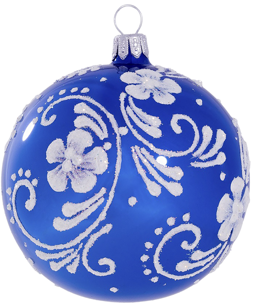 Изображение Шар 4 Белые цветы 7,5см стекло Ёлочка С2242 Клинская игрушка к/у, 1 шт