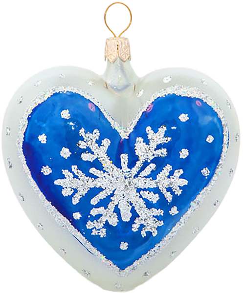 Изображение Сердечко Снежинка стекло Ёлочка С 1458 Клинская игрушка к/у, 1 шт