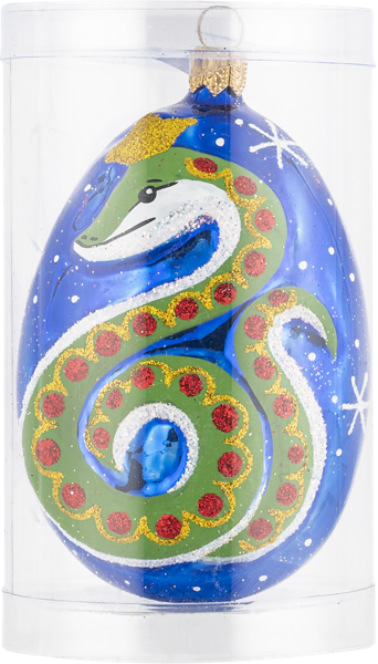 Изображение Фигурка Зодиак стекло Ёлочка Змея С1151 Клинская игрушка к/у, 1 шт