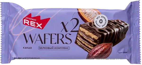 Изображение Вафли протеиновые Протеин Рекс какао Роял Кейк м/у, 50 г