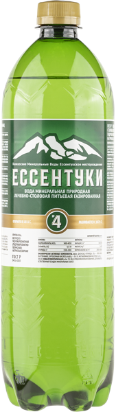 Изображение Мин вода газ рН6,6-6,9 Ессентуки №4 лечебная Тэсти п/б, 1 л