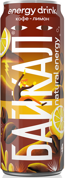 Изображение Напиток Энергетический Байкал Кофе Лимон Аквалайф ж/б, 0,45 л