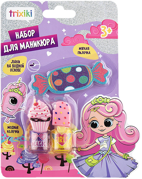 Изображение Набор для маникюра детский Триксики сладости и радости Наньцзине мисс бьюти п/у, 1 шт