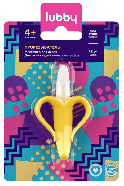 Изображение Прорезыватель с 4 месяцев Лабби банан Иу Кикис Бэби п/у, 1 шт
