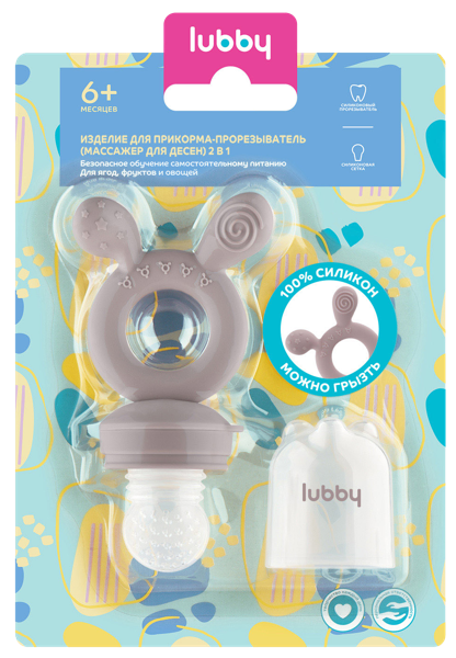 Изображение Прорезыватель с 6 месяцев Лабби и первый прикорм 2в1 Иу Кикис Бэби п/у, 1 шт