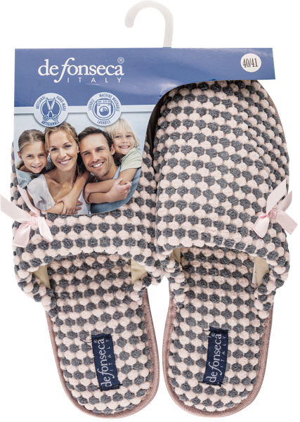 Изображение Тапочки женские домашние Де Фонсека бари в клетку закрытые Де Фонсека , 1 пара