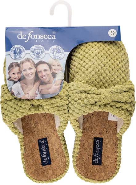 Изображение Тапочки женские домашние Де Фонсека матера зеленые закрытые Де Фонсека , 1 пара