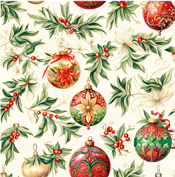 Изображение Бумага 100*70см упаковочная Мэджик Пак шары пуансеттия кремовая Феникс-Презент , 1 шт