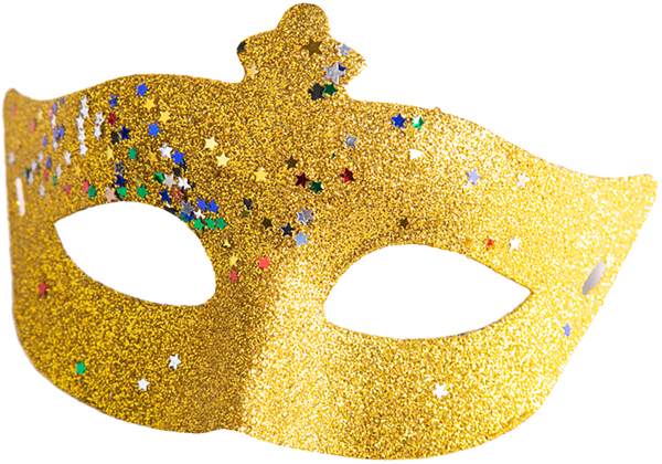 Изображение Маска карнавальная с лентой Мэджик Тайм золотая россыпь Феникс-Презент , 1 шт