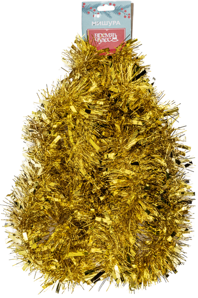 Изображение Мишура 9см*2м Время Чудес желтая Феникс-Презент , 1 шт