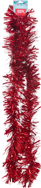 Изображение Мишура 1,5см*2м Время Чудес красная Феникс-Презент , 1 шт