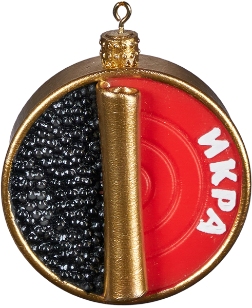 Изображение Елочное украшение 6см полирезина Мэджик Тайм черная икра Феникс-Презент к/у, 1 шт