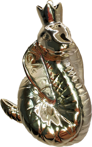 Изображение Елочное украшение 8,3см фарфор Мэджик Тайм змея в короне золотая Феникс-Презент к/у, 1 шт