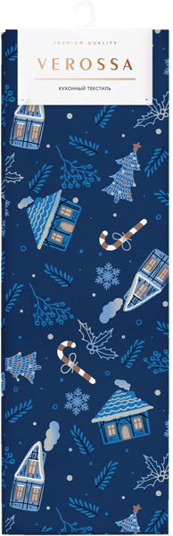 Изображение Полотенце 40*70см для кухни Веросса зимние грезы синее Нордтекс , 1 шт