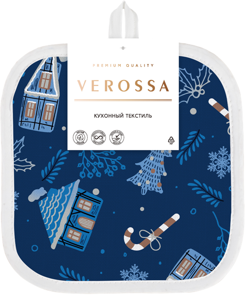 Изображение Прихватка 20см для горячего Веросса зимние грезы синяя Нордтекс , 1 шт