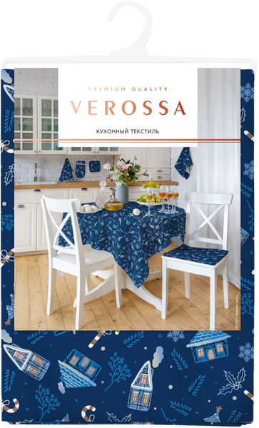 Изображение Скатерть 144см Веросса зимние грезы синяя Нордтекс , 1 шт