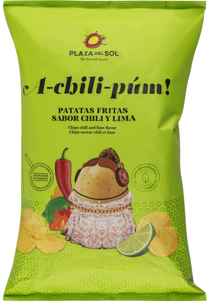 Изображение Чипсы картофельные Плаза дель Соль из Аликанте чили лайм Плаза Дель Соль м/у, 115 г