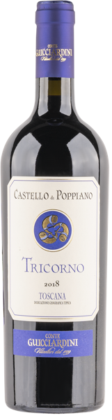 Изображение Вино красное сухое стиль №3 Каберне сов Мерло Тоскана Попиано Трикорно 2018 Конте Гучиардини с/б, 0,
