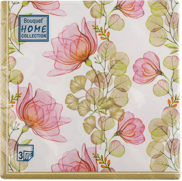 Изображение Салфетки 3х слойные Букет хоум коллекшн классик летняя фантазия 33*33см Русская Бумага м/у, 20 шт
