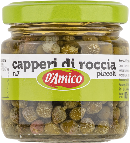 Изображение Каперсы с винным вкусом Д Амико из Солерно №7 Д энд Д Италия с/б, 100 г