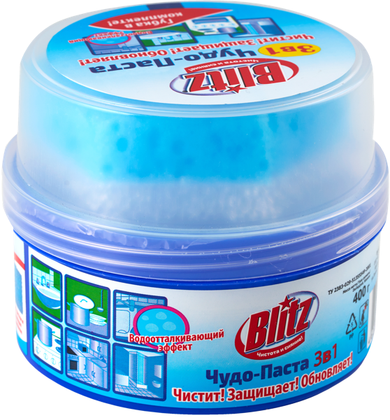 Изображение Паста для сантехники Блиц универсальная с губкой Домбытхим п/у, 400 г