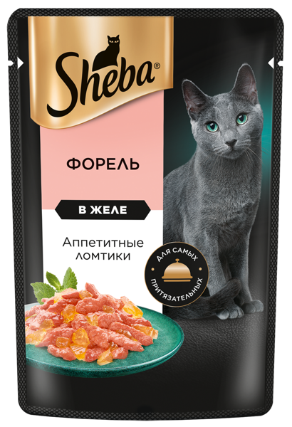 Изображение Корм для кошек Шеба форель ломтики в желе Марс м/у, 75 г