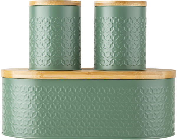 Изображение Набор для кухни зеленый Агнесс хлебница + 2 банки Агнесс , 1 шт