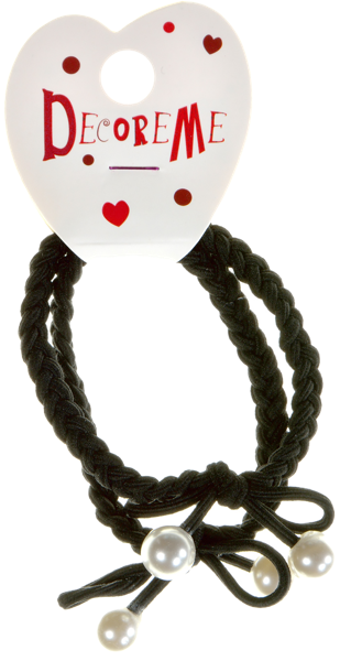 Изображение Резинка для волос Декорми косичка с жемчужинками Альт к/у, 2 шт