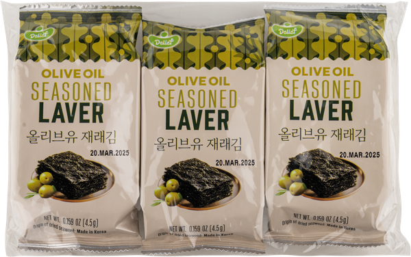 Изображение Морская капуста нори Делиф оливковое масло Вусин Трейдинг м/у, 3*4,5 г