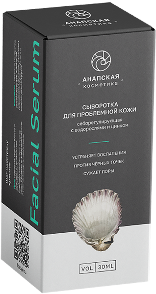 Изображение Сыворотка для лица антиакне Анапская косметика водоросли цинк пробл кожа Фитстайл ЭКО к/у, 30 мл